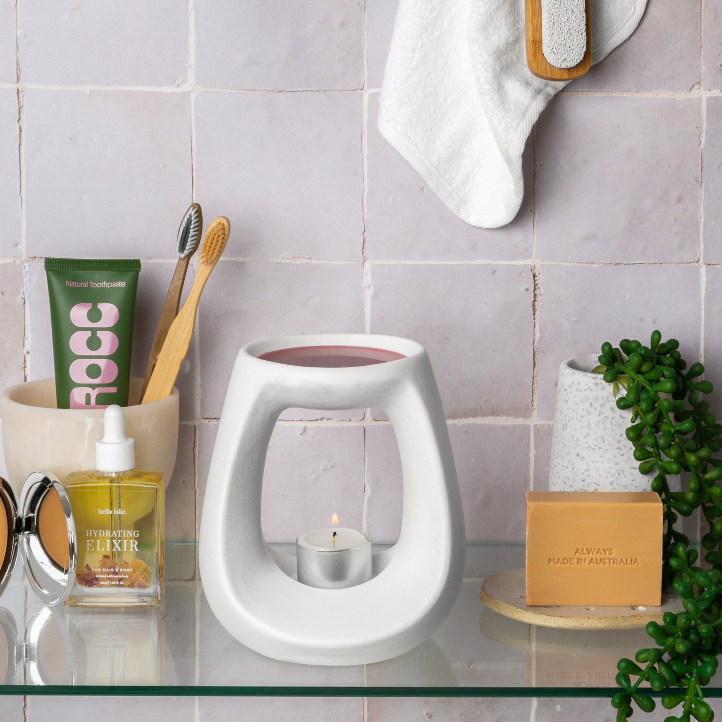 White Ceramic Tealight Oil Burner