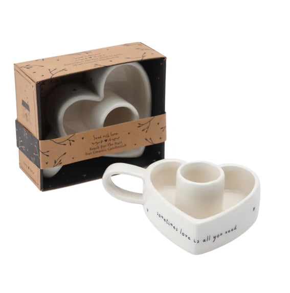Ceramic Heart Candlestick Holder