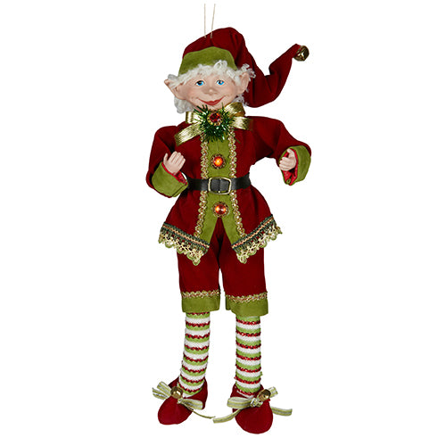 46cmH Burgundy Christmas Elf