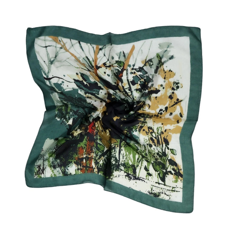 Abstract Pure Silk Square Scarf