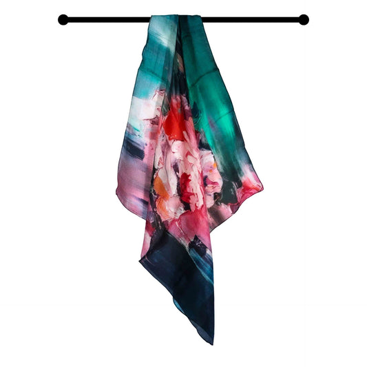 Abstract Pure Silk Square Scarf