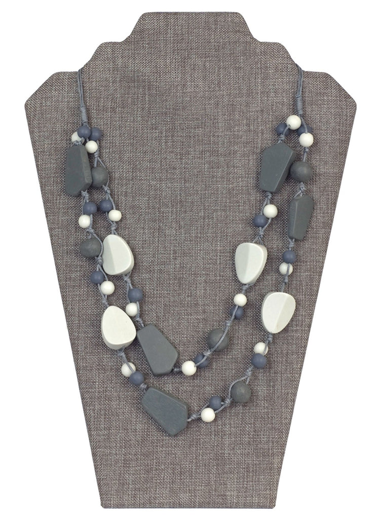 Double Row Necklace - Grey