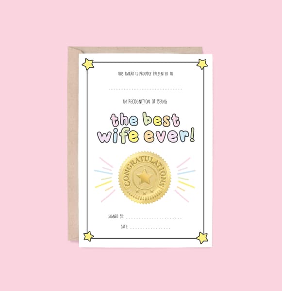 SPECIAL AWARD | 'Best Wife' Greeting Card