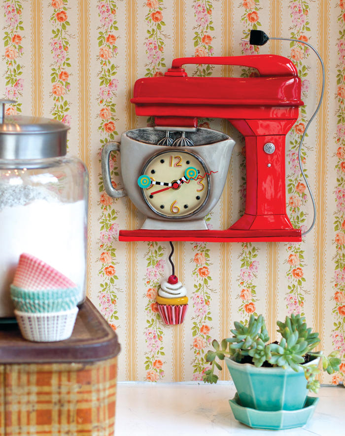 Vintage Mixer Red - Clock
