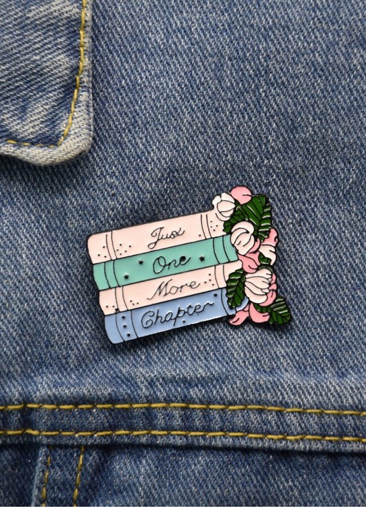 Flower & Book Design Brooch