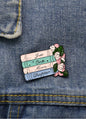 Flower & Book Design Brooch